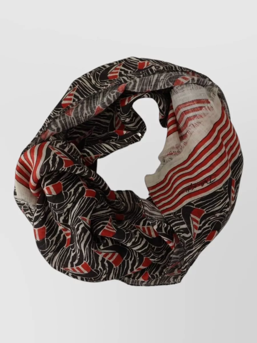 Dolce&Gabbana Linen Stripe Print Scarf