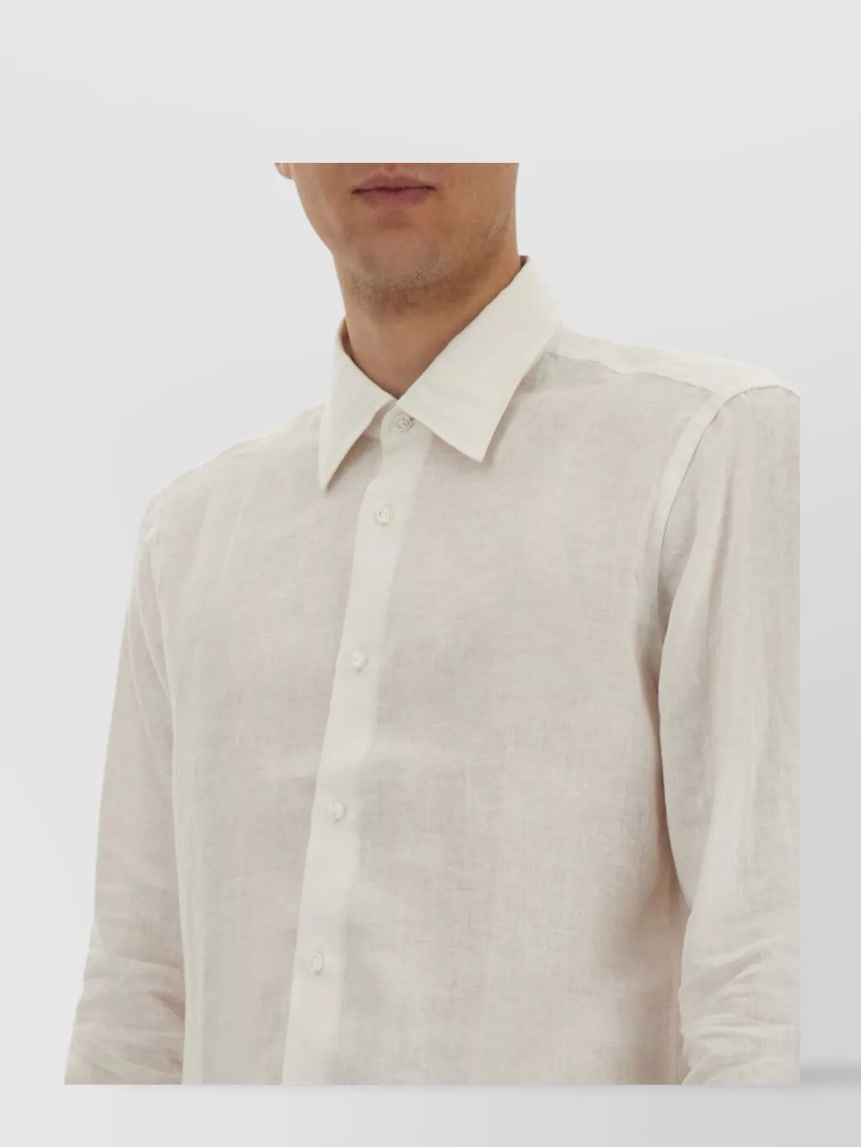 Hugo Boss Button-down Collar Shirt Semi-sheer Fabric In White