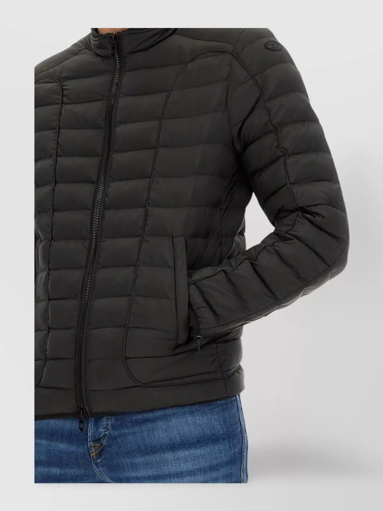 Diesel Quilted Stand Collar Jacket Pockets