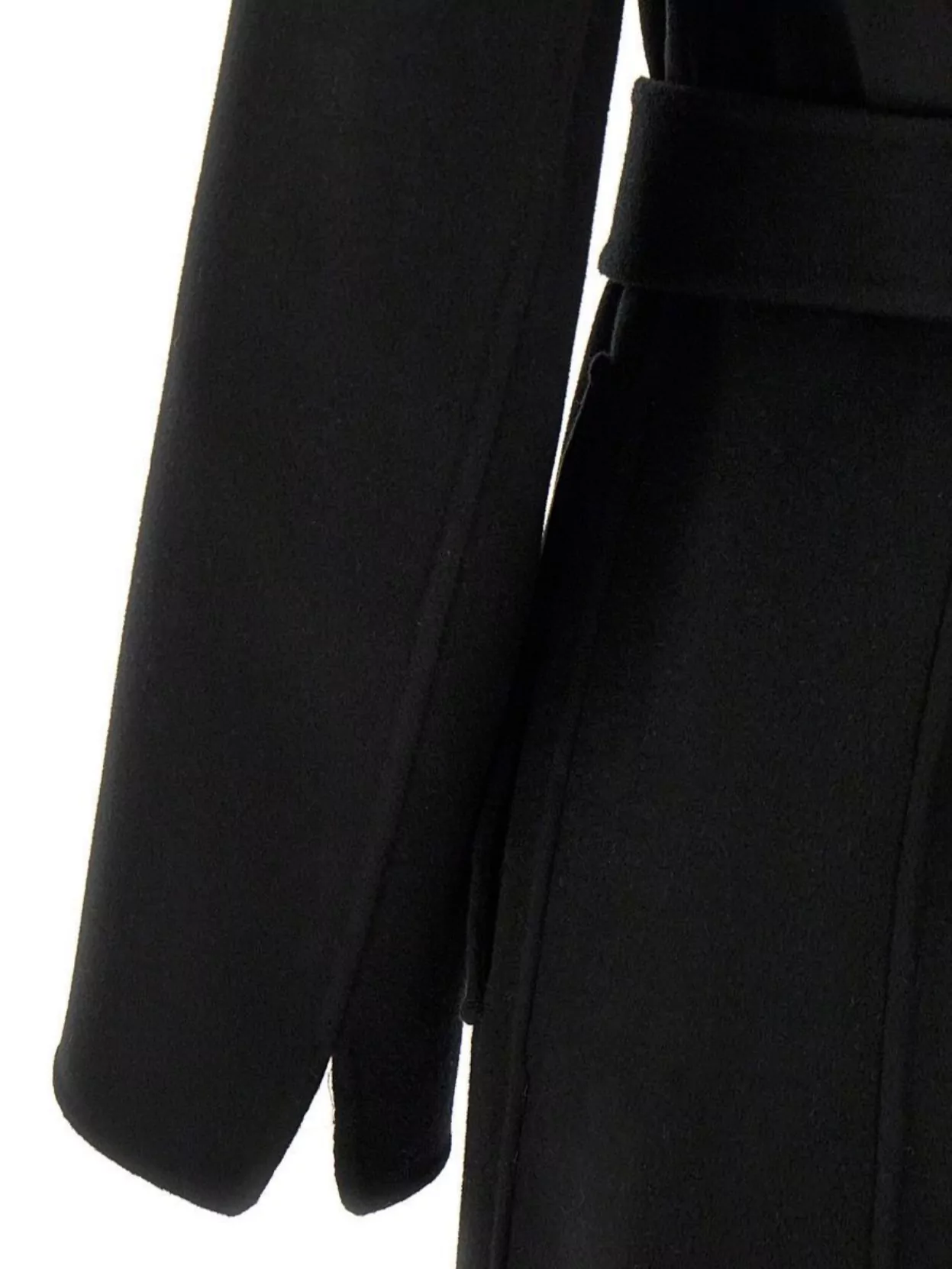 'S MAX MARA 'PAULINE' BELTED WAIST COAT WITH NOTCHED LAPELS