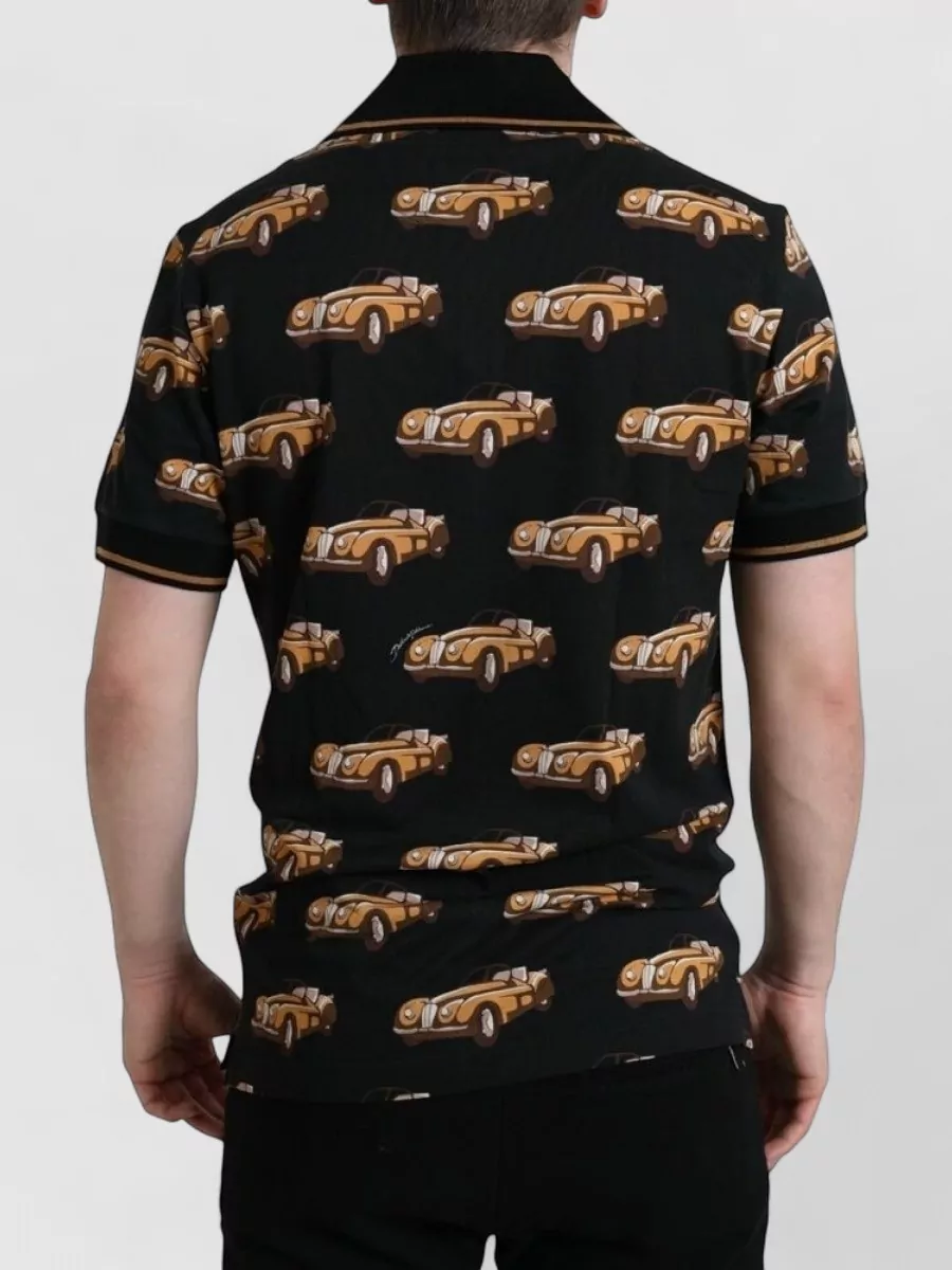 Dolce&Gabbana Printed Short-Sleeve Polo Shirt