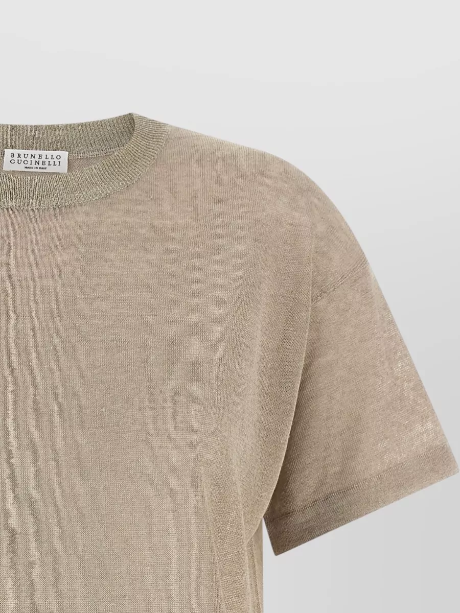 Brunello Cucinelli Linen Crewneck Short-Sleeve T-Shirt