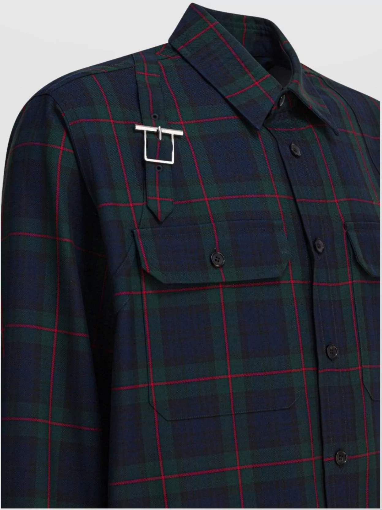 Alexander Mcqueen Plaid Shirt With Adjustable Buckle Detail