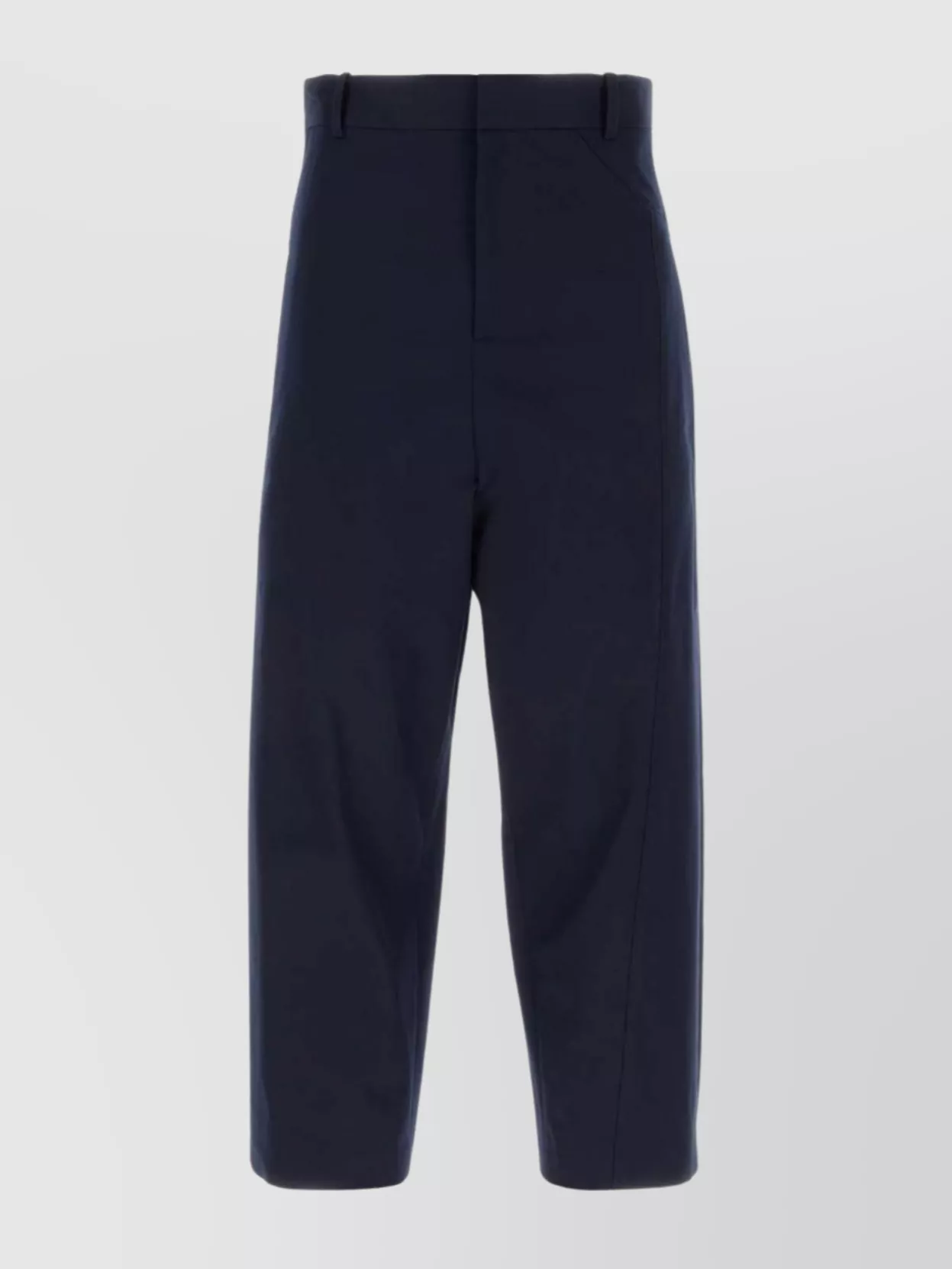 LOEWE STRETCH COTTON CROPPED PANT WITH PLEATED FRONT