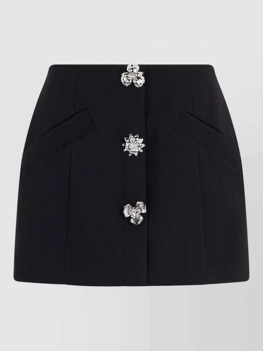 Blumarine short fitted skirt with decorative buttons