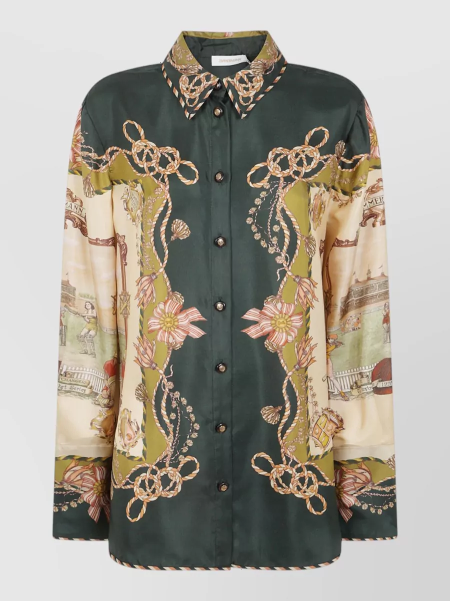 Zimmermann Silk printed long-sleeve shirt