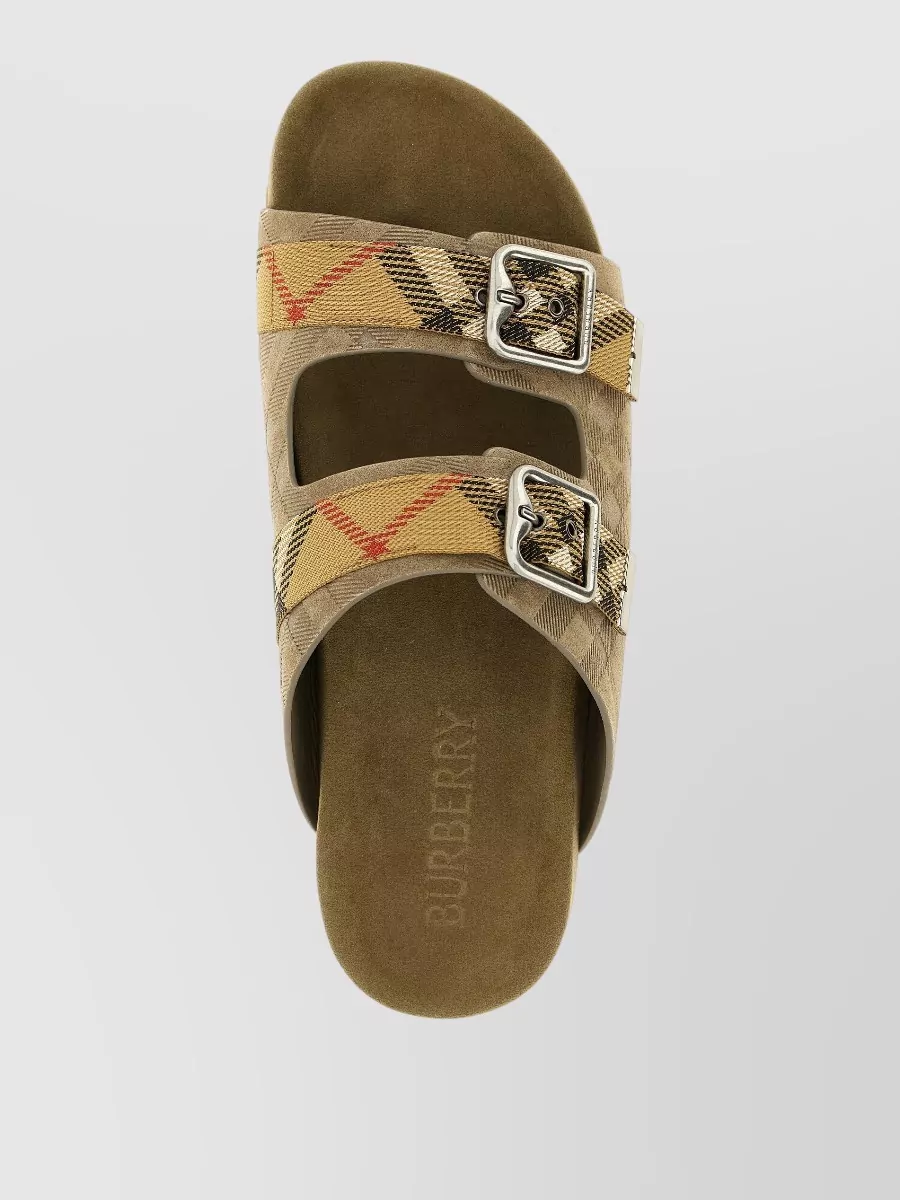 Burberry Leather Check Sandals