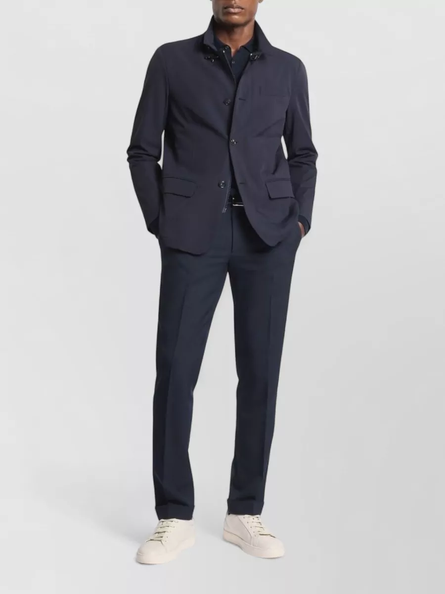 Fay Stretch Nylon Jacket High Collar Buckle