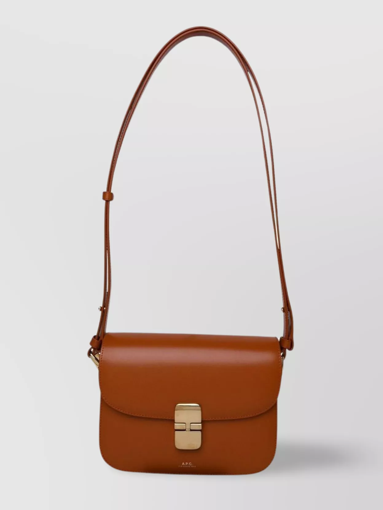 Shop Apc Adjustable Leather Shoulder Bag With Smooth Finish