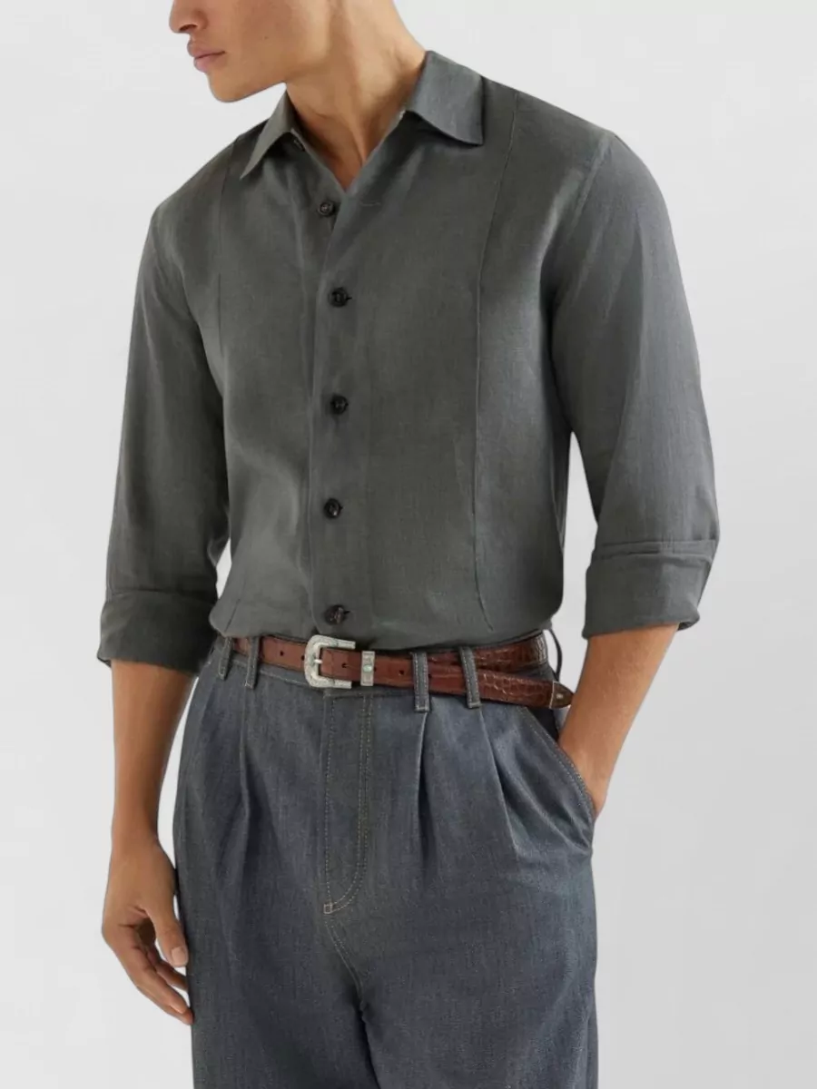 Brunello Cucinelli Shirt Long Sleeves Spread Collar Button Cuffs