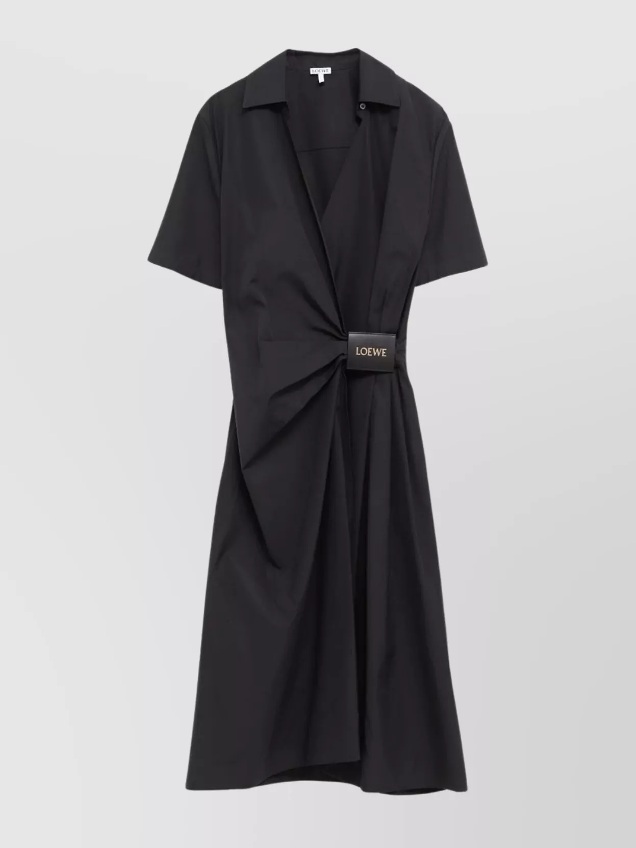 Loewe Draped Polo Collar Wrap Dress