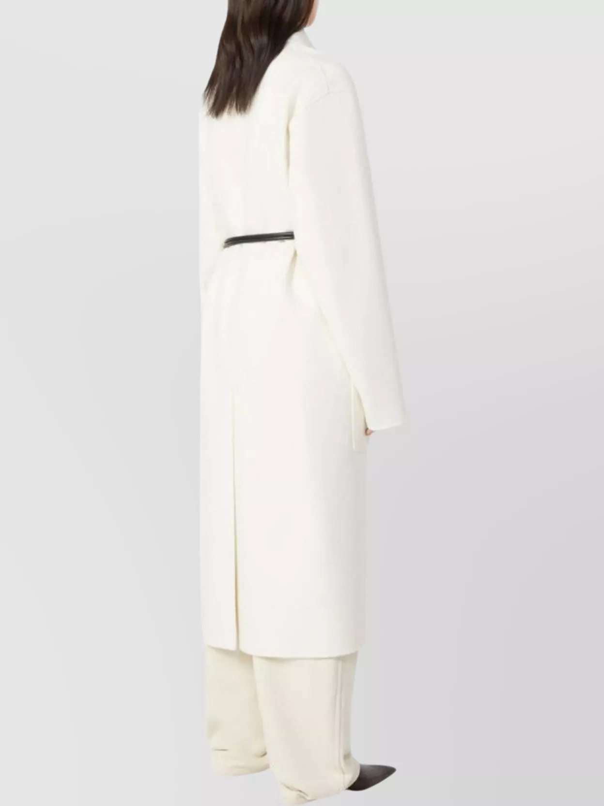 Sportmax Asymmetrical Wool Wrap Coat Pockets