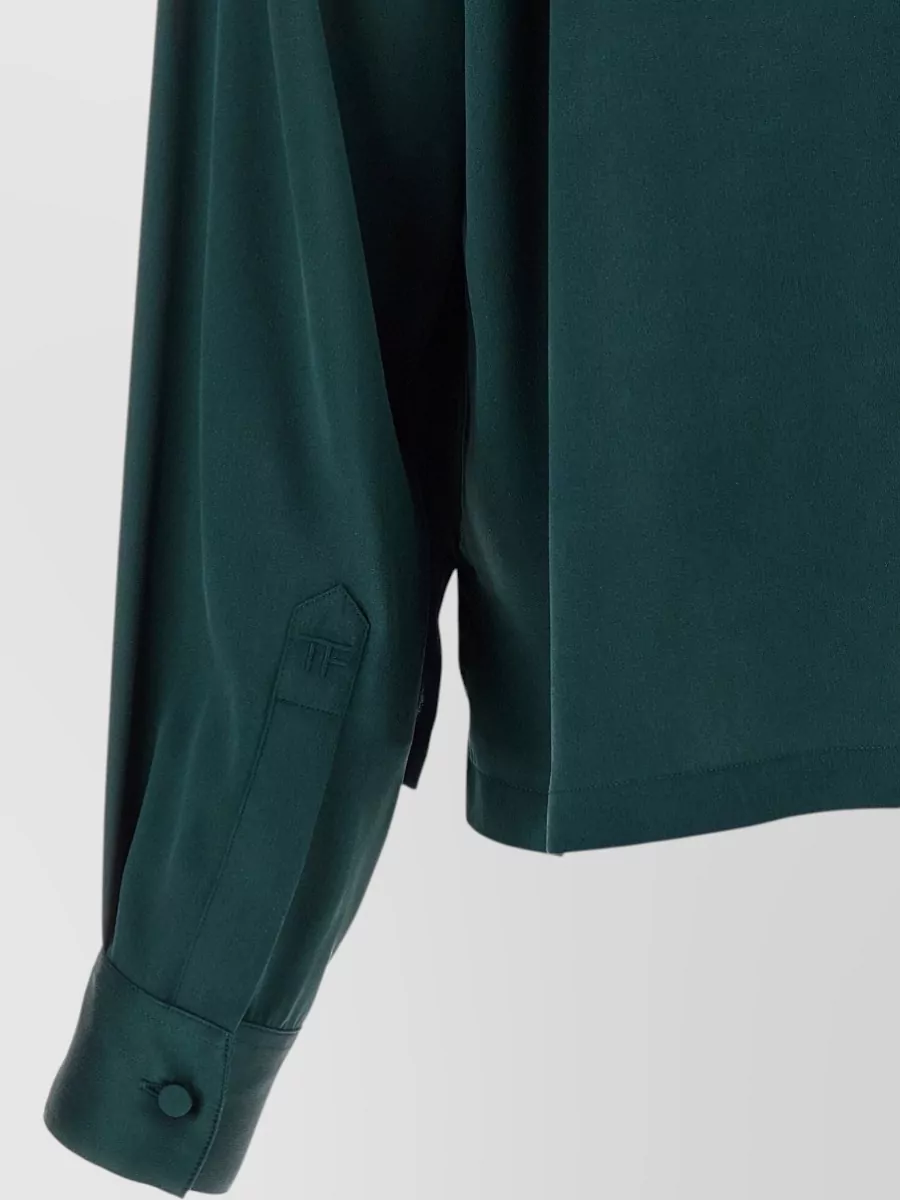 Tom Ford Silk V-Neck Long-Sleeve Blouse