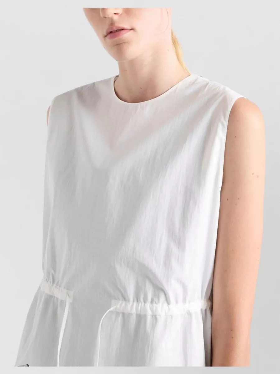 Prada Printed Sleeveless Asymmetric Mini Dress