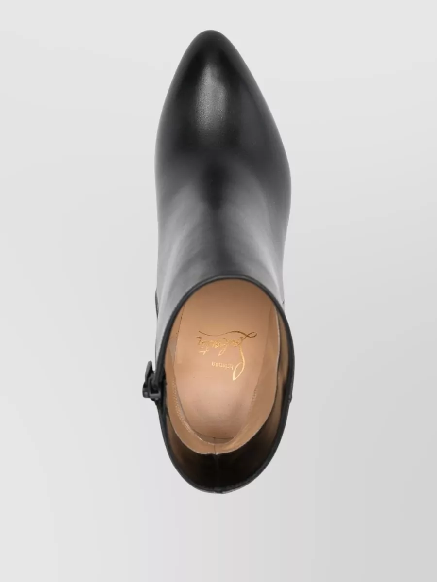 Christian Louboutin Fannylove Ankle Leather Boots Smooth Sole In Black