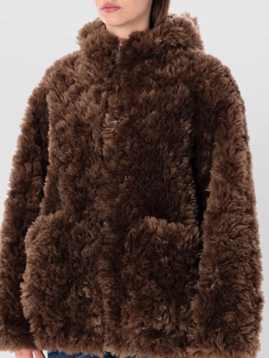 Urbancode Hooded Faux Fur Bomber Jacket