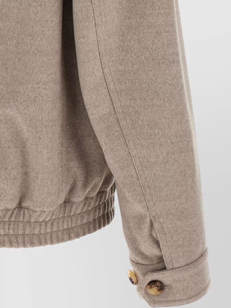 Brunello Cucinelli Virgin Wool Single Breasted Bomber Jacket