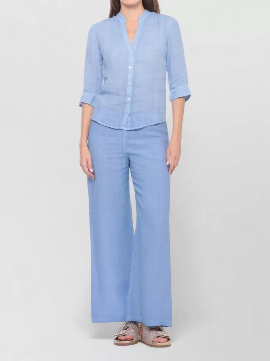 120% Lino Linen Wide-Leg Trousers