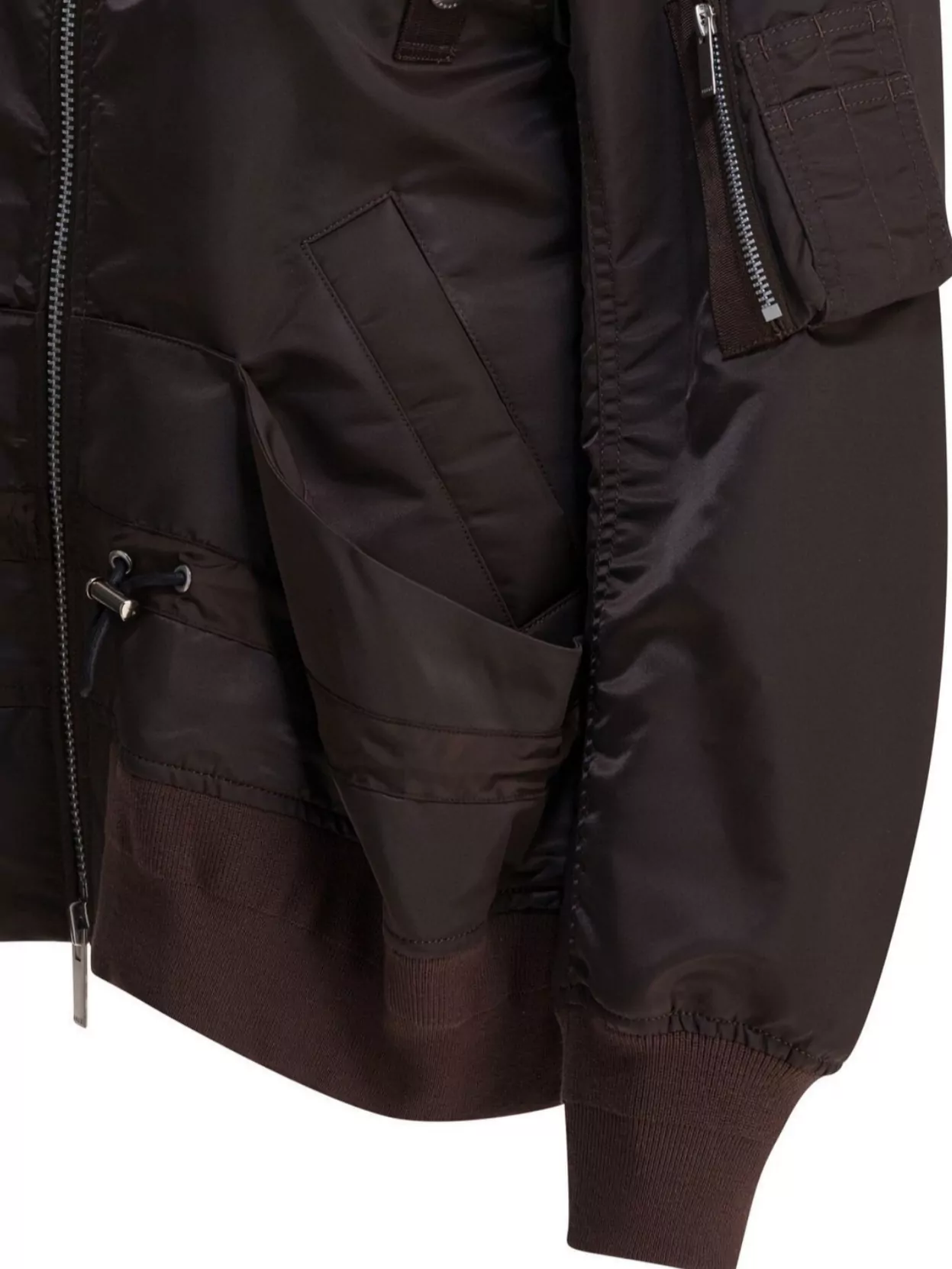 Sacai Ribbed Bomber Jacket With Side And Sleeve Pockets