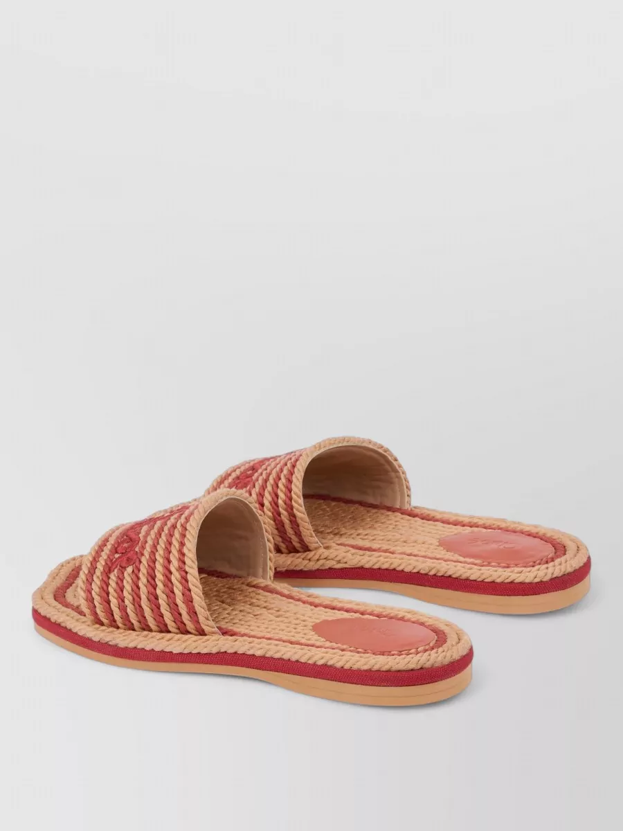 Chloé Raffia Slide Sandals