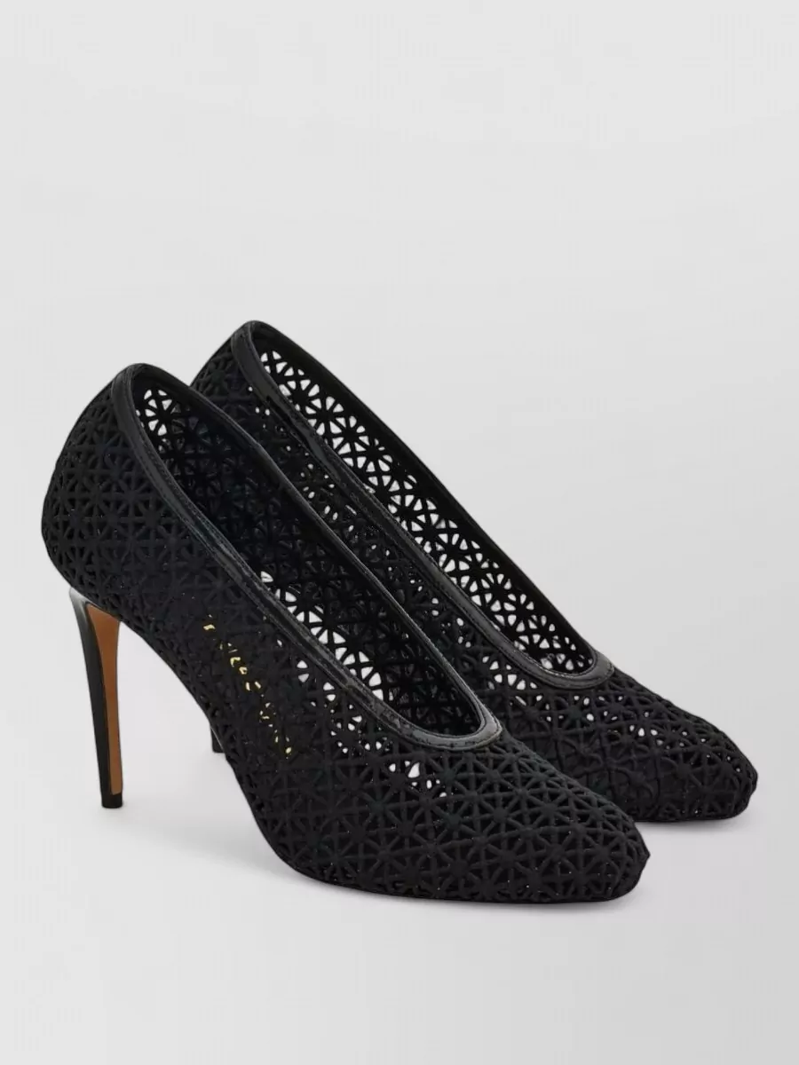 Ferragamo macramé fabric stiletto pumps