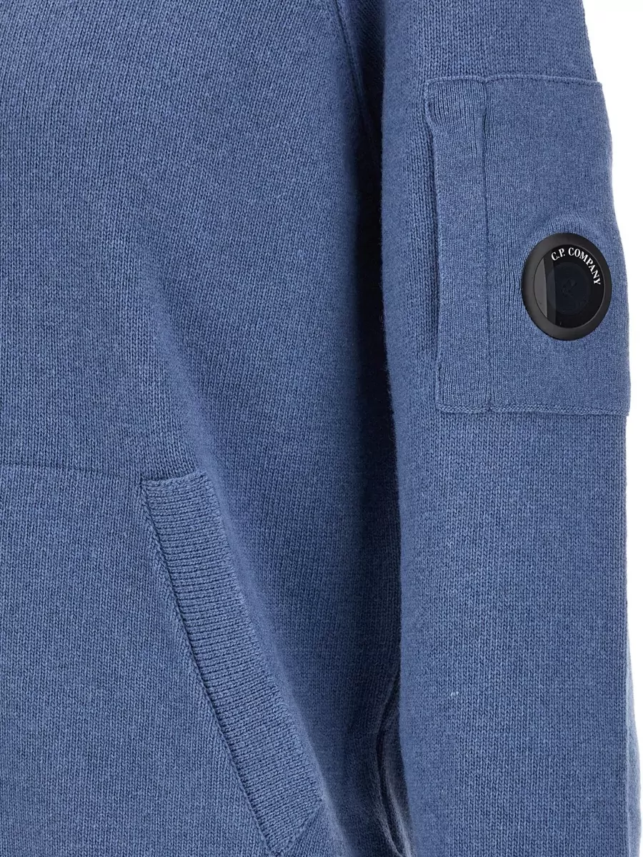 C.p. Company Wool Ribbed High Neck Zip Cardigan