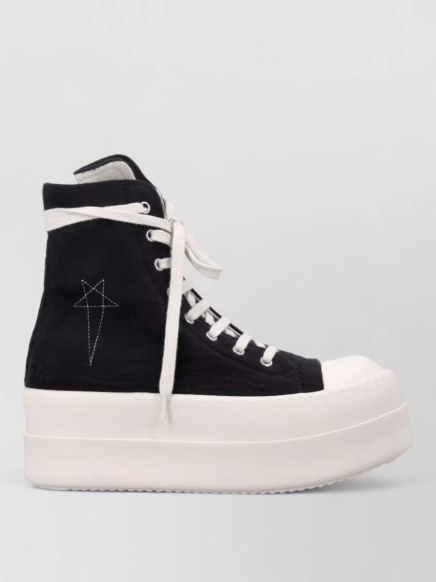Rick Owens Drkshdw cotton high-top lace-up sneakers