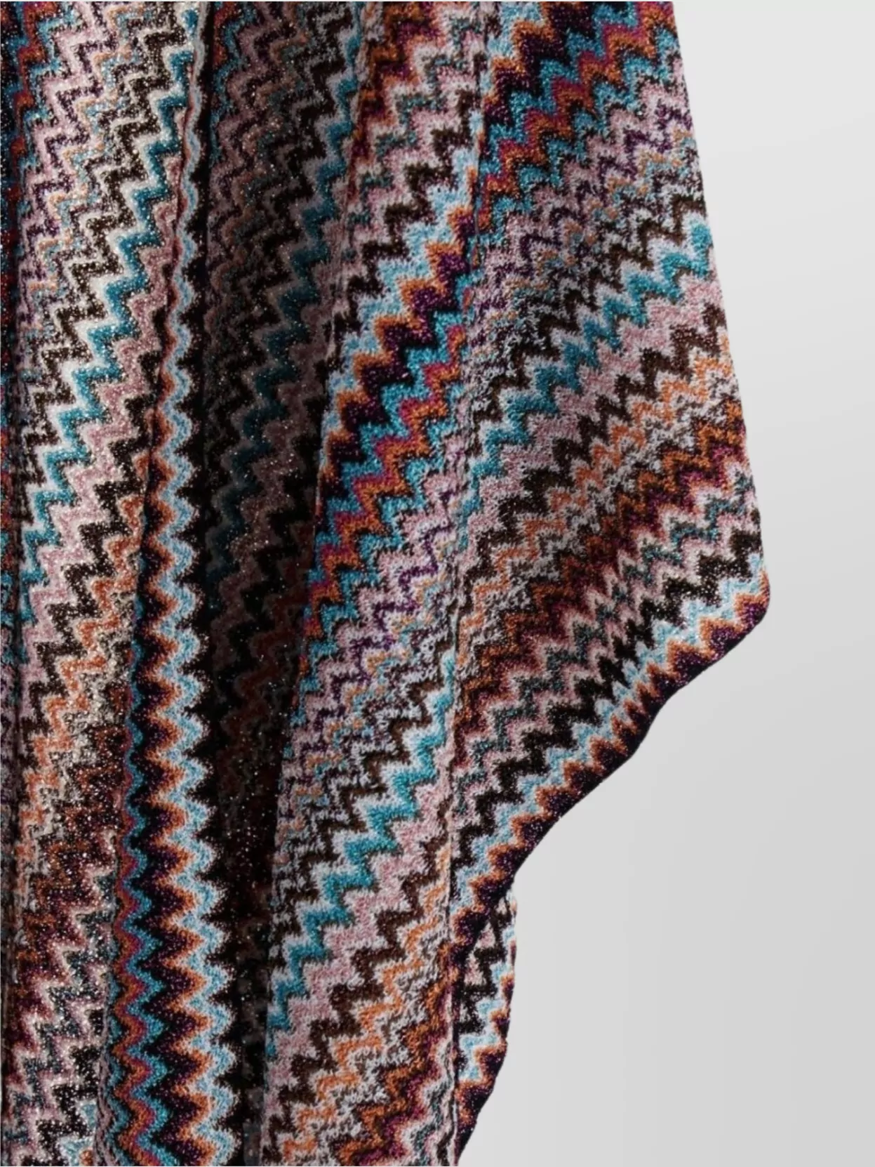Missoni Open Front Zigzag Chevron Fringe Cape