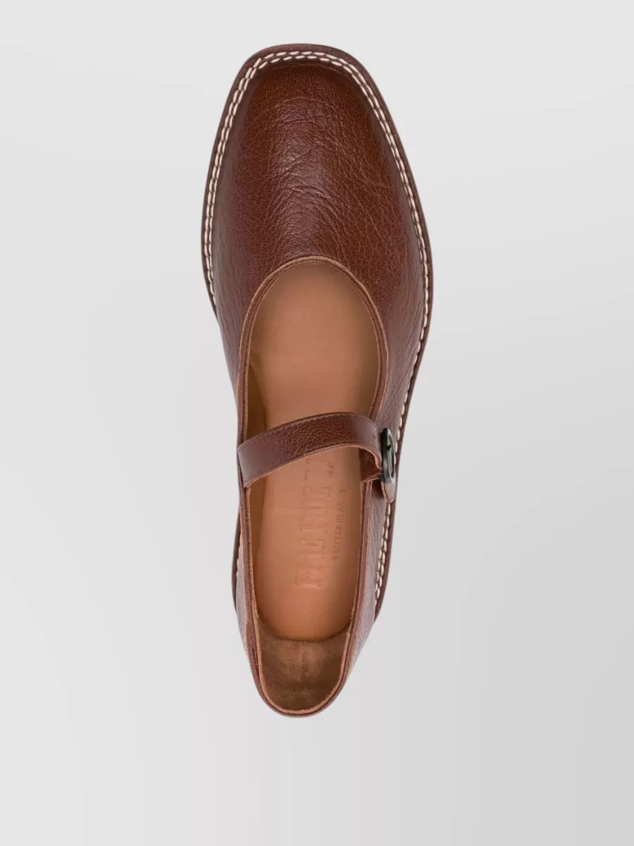 Hereu Leather Strap Ballerina Flats