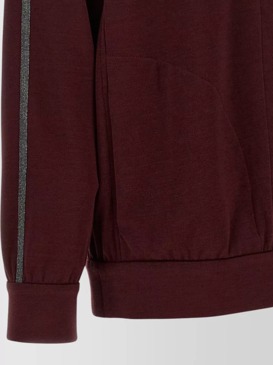 Brunello Cucinelli Silk-Blend Long-Sleeve Zip Hoodie