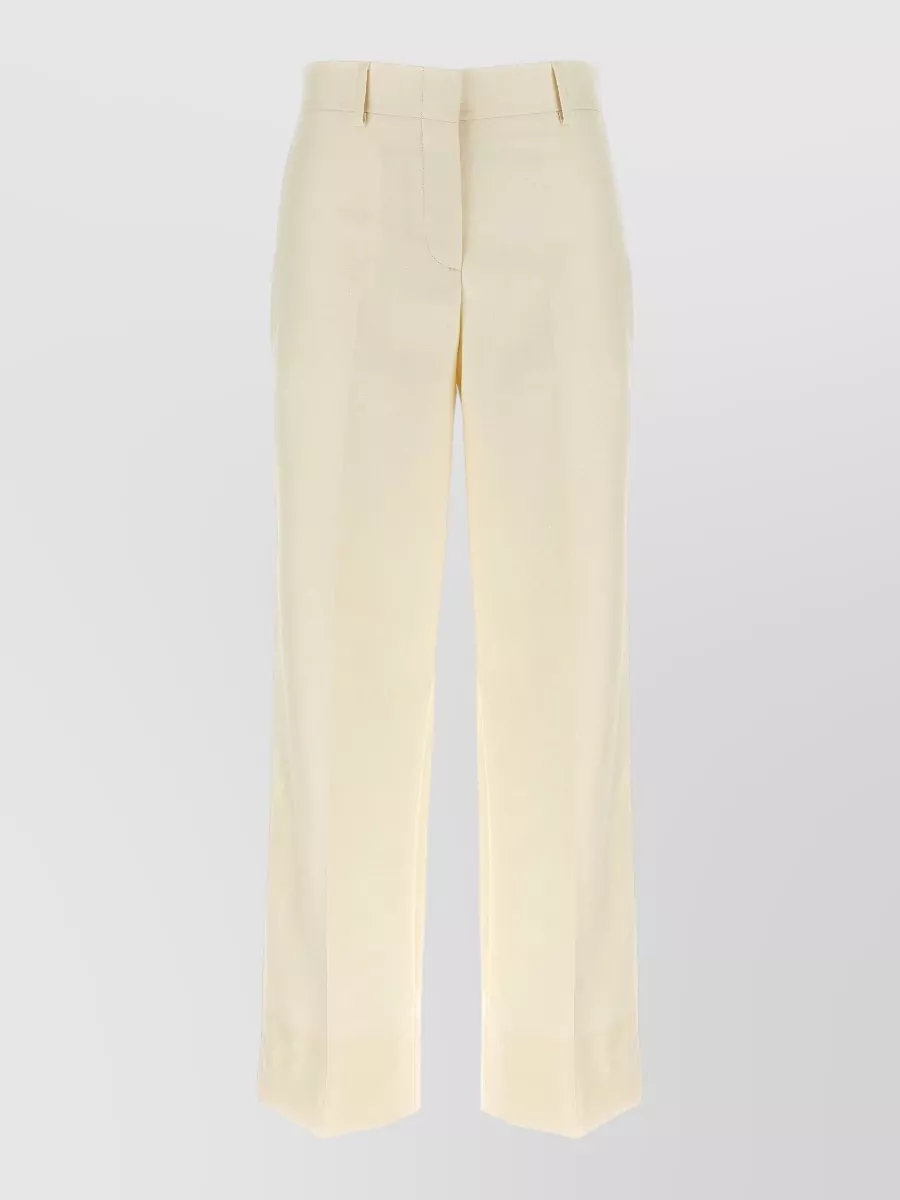 Brioni wool silk linen straight-leg trousers
