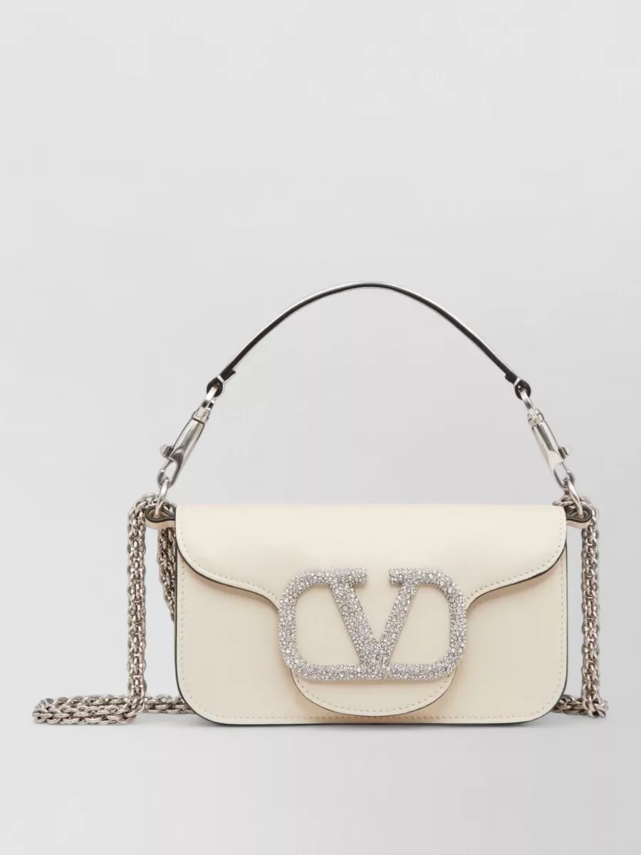 Valentino Garavani locò small leather crystal-embellished shoulder bag