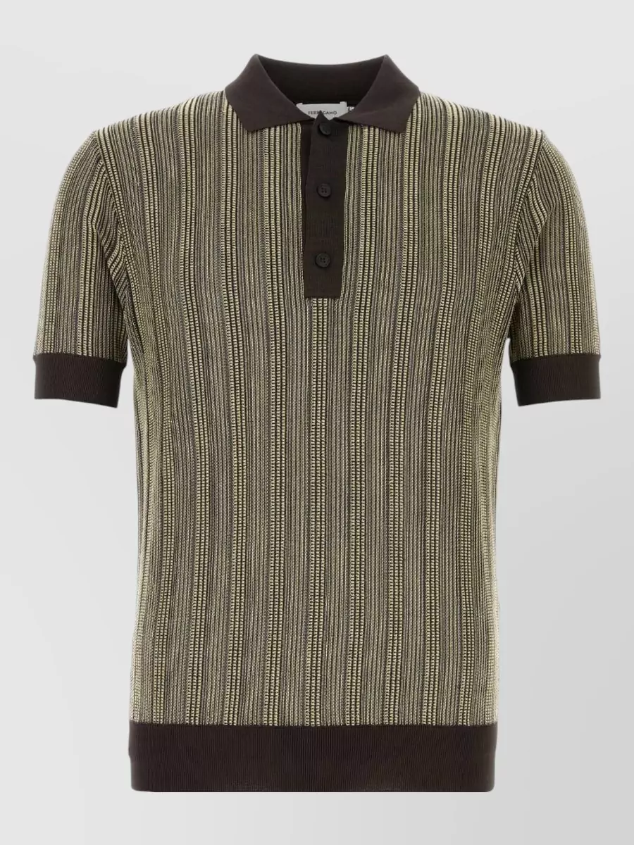 Ferragamo embroidered stretch polo shirt