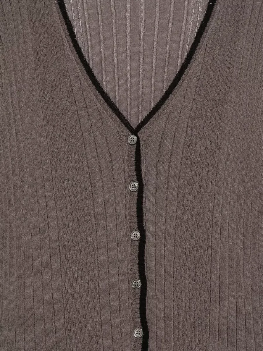 Roberto Collina Ribbed V-Neck Cardigan