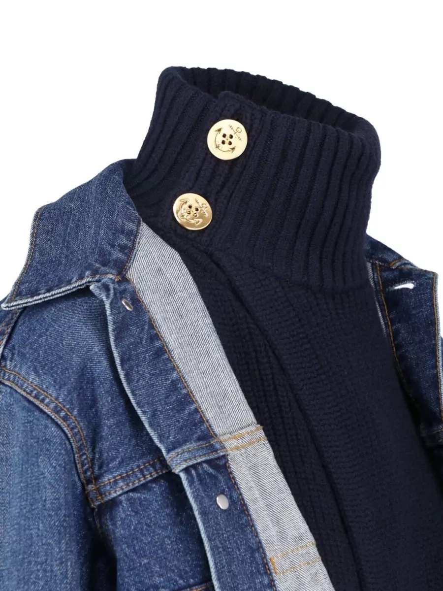 Sacai Denim Turtleneck Hybrid Jacket