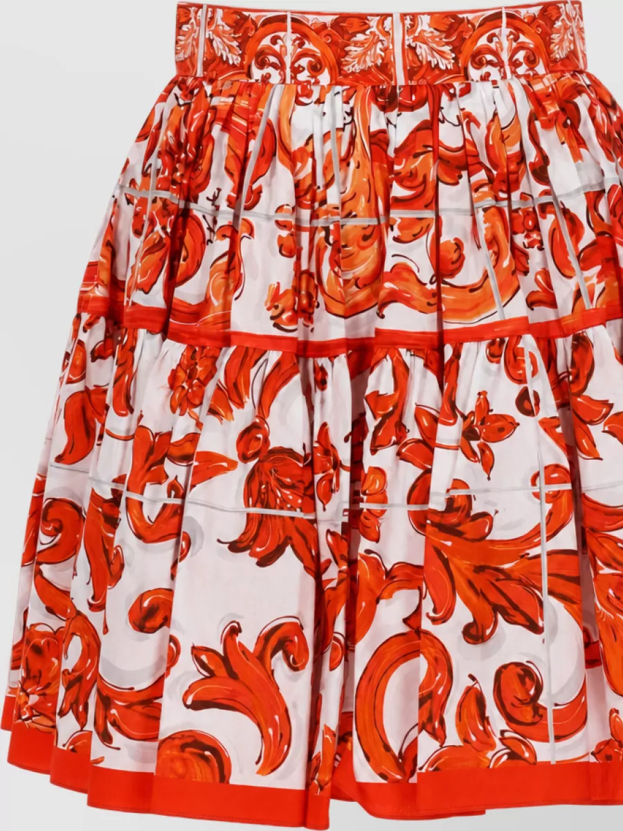 Dolce&Gabbana Floral-Print Cotton Mini Skirt