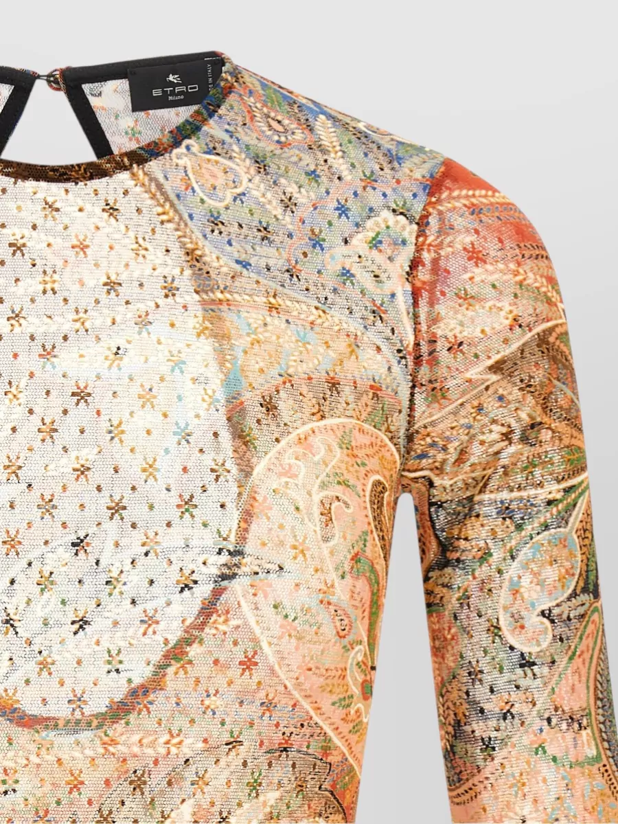 Etro Printed Long-Sleeve Bodysuit