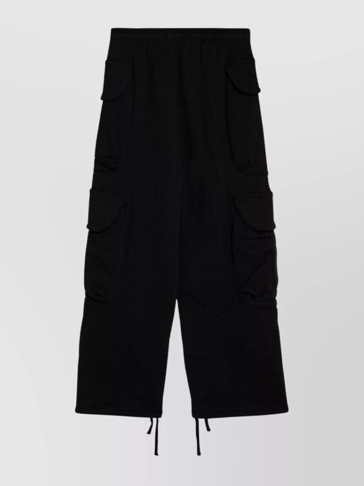 Entire Studios Cargo Trousers With Elastic Waistband And Drawstring Hem In Black