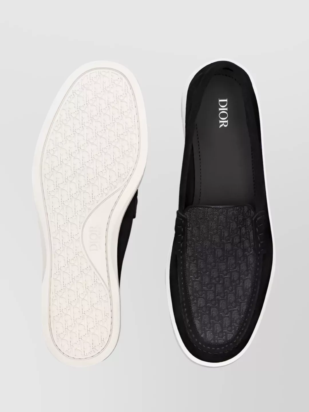 Christian Dior Slip-On Loafer Slippers With Textured Sole