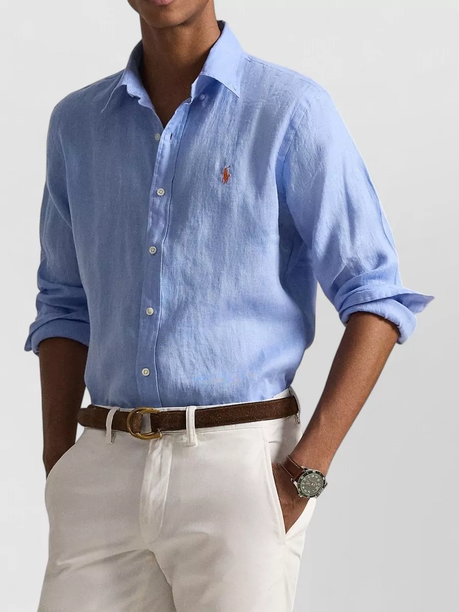 Polo Ralph Lauren Shirt Button Down Collar Cuffed Long Sleeves