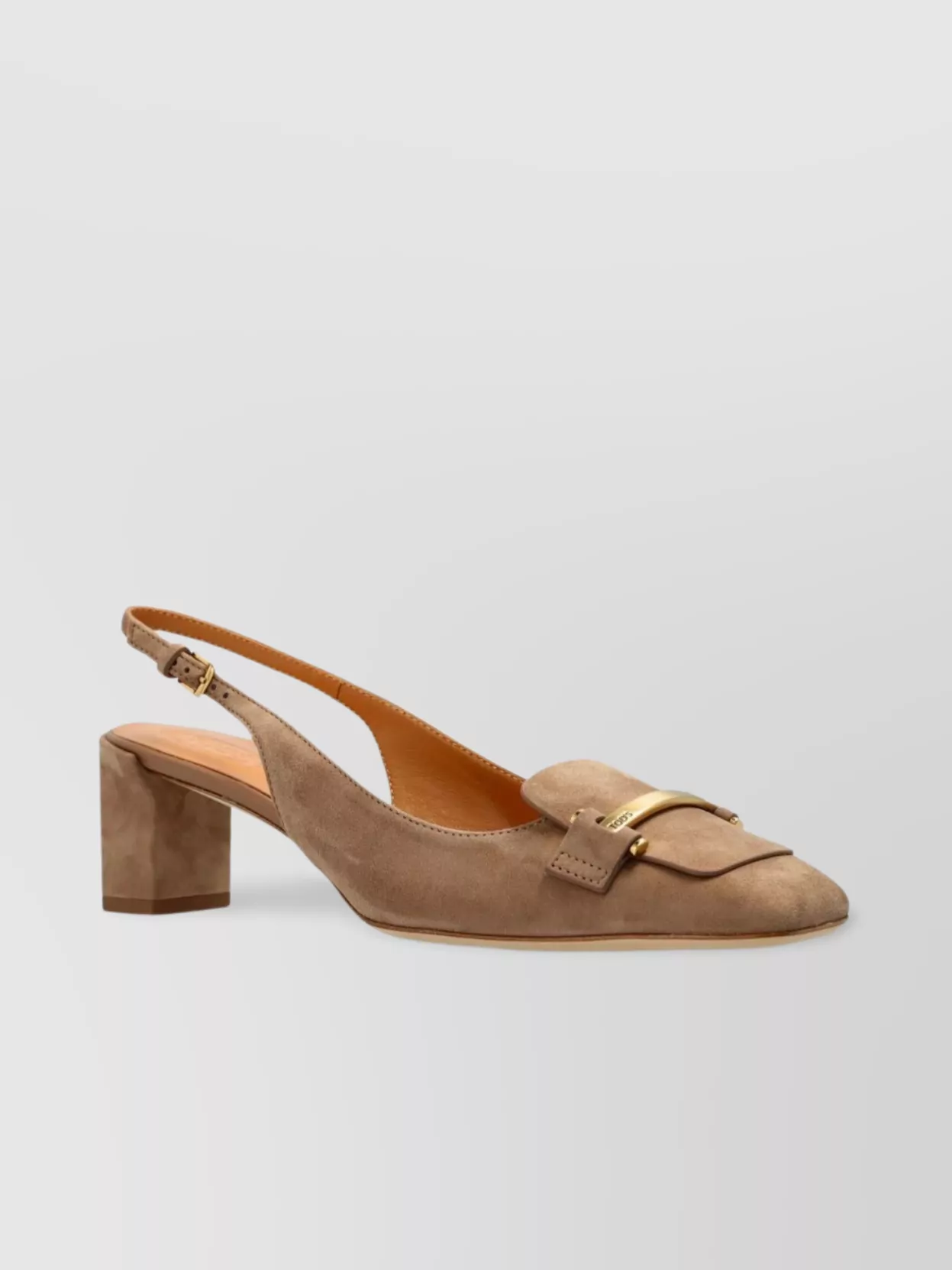 Tod's Suede Leather Slingback Block Heel Pumps