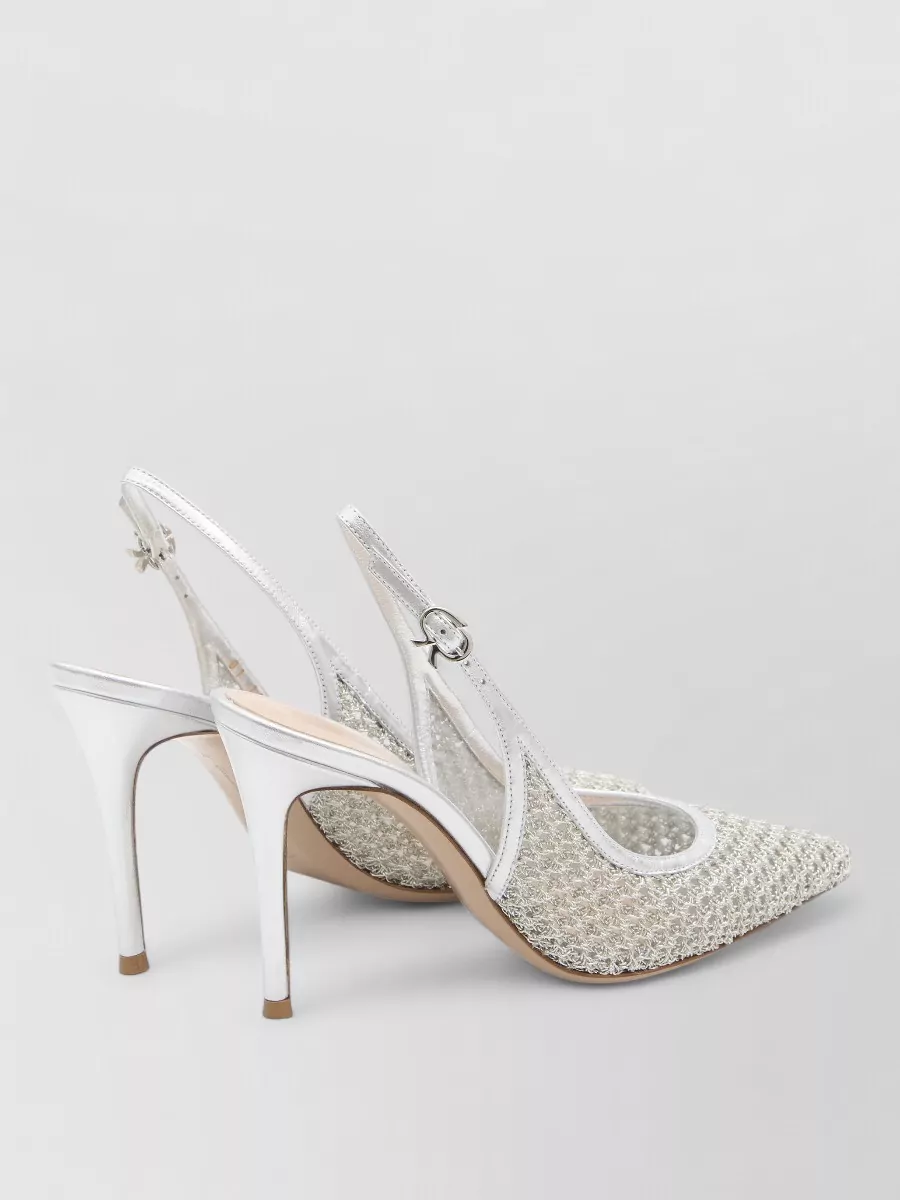 Gianvito Rossi Slingback Pumps Metallic Leather Sheer