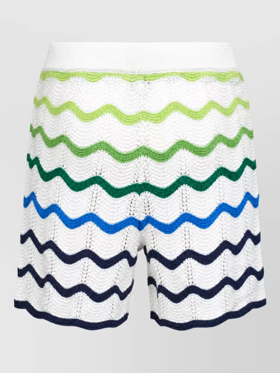 Casablanca Cotton Scalloped Knit Swim Shorts