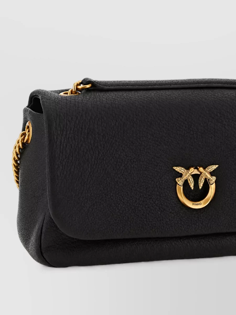 Pinko Love Bag Click Leather Clutch Bag