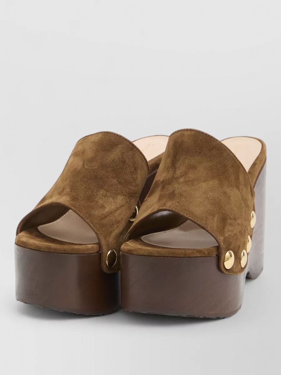 Gianvito Rossi Ardèa Suede Wedge Sandals Rubber Sole