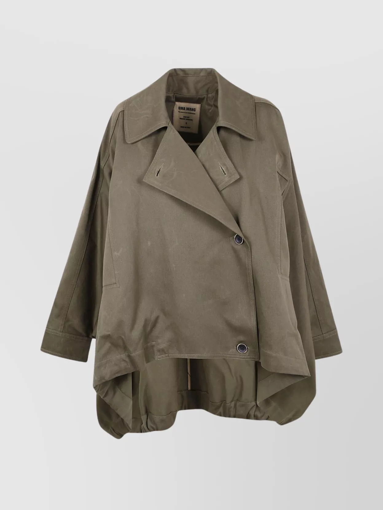 Uma Wang Asymmetric Hem Double Breasted Jacket In Green