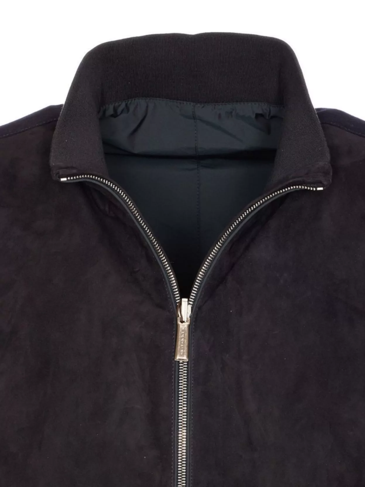 Moorer High Neck Velvet Effect Zip Jacket