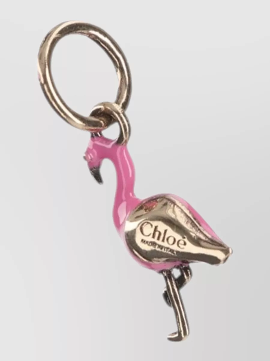 Chloé Brass Flamingo Keyring