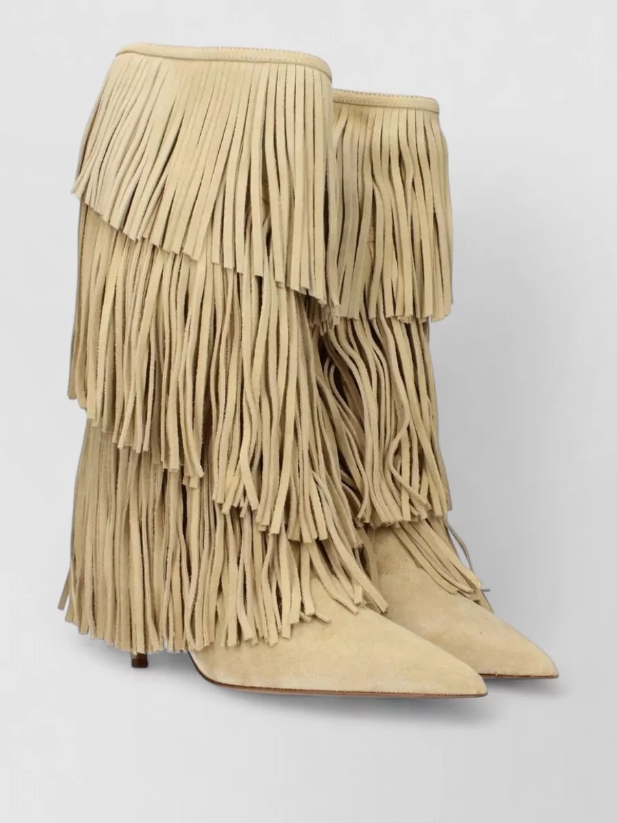Paris Texas Suede Leather Flat Boots