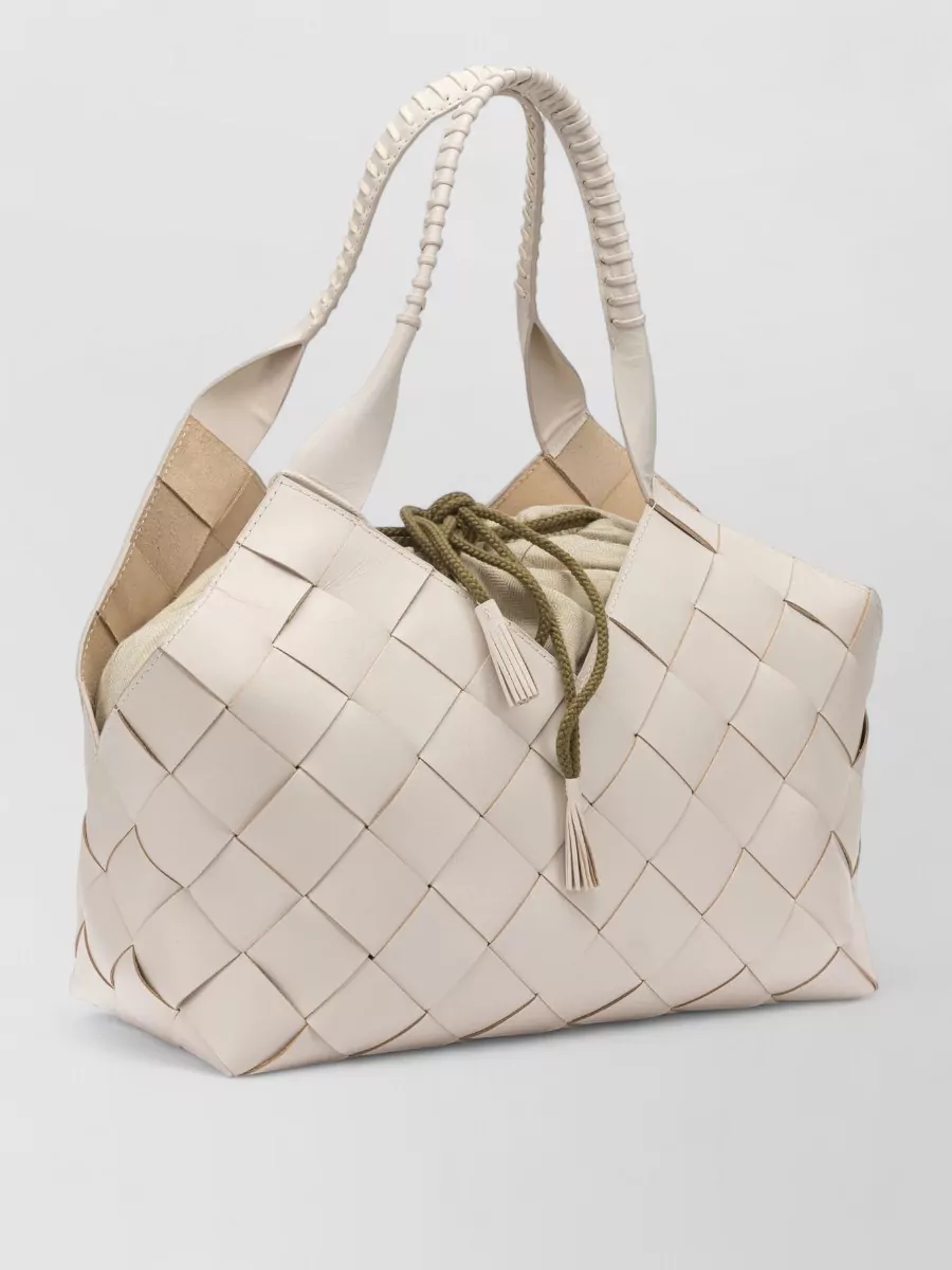 Dragon Diffusion Woven Shoulder Bag Featuring Top Handles